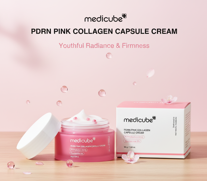 Medicube PDRN Pink Collagen Capsule Cream | Salmon DNA PDRN + Hydrolyzed Collagen | Anti-Aging Moisturizer for Elasticity & Glass Skin