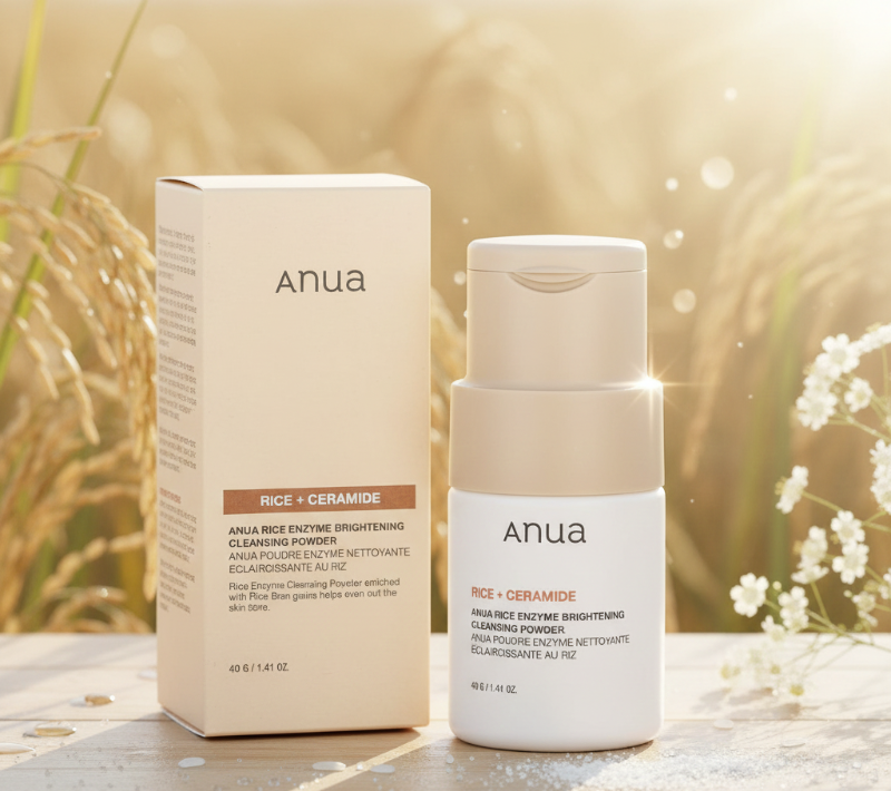 Anua Rice Enzyme Brightening Cleansing Powder | Powder-to-Foam Cleanser & Mask | Brightens & Refines Texture | 98.1% Purification – For Sensitive Skin
