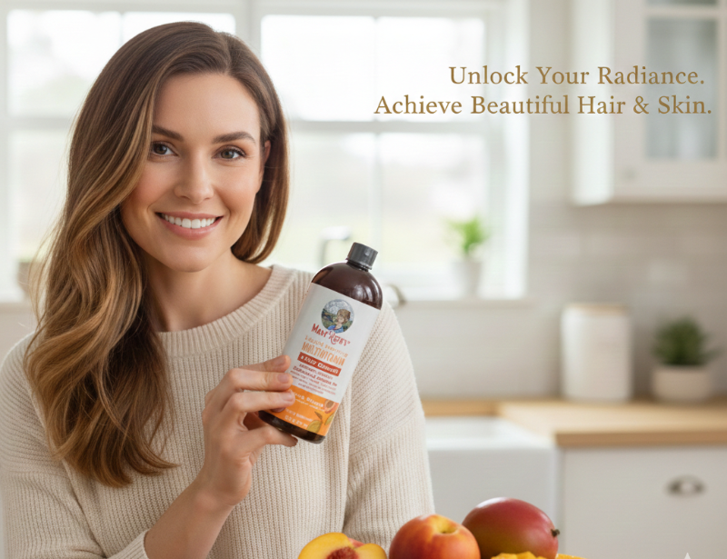MaryRuth’s Liquid Morning Multivitamin + Hair Growth | Peach Mango Liquid Vitamin with Lustriva®