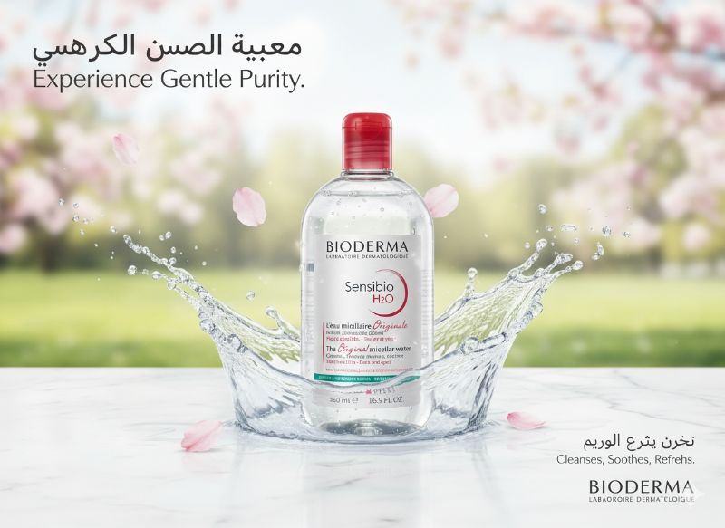 ماء ميسيلار بيوديرما سينسيبيو إتش تو أو - ماء ميسيلار رقم 1 في عُمان للبشرة الحساسة (500 مل)  Bioderma Sensibio H2O Micellar Water - Oman's No. 1 Micellar Water for Sensitive Skin (500ml)