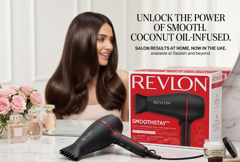 Revlon Smoothstay Coconut Oil-Infused Hair Dryer: 2000W, Ceramic Tourmaline Ionic, Diffuser & Concentrator, Cool Shot