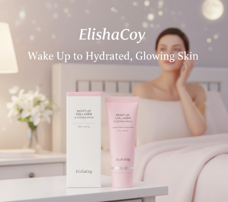 Elishacoy Moist Up Collagen Sleeping Mask | Overnight Hydration Mask with Vitamin E Capsules & Niacinamide | 50ml