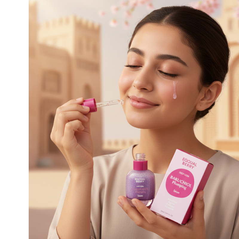 EQQUALBERRY Deep Cera Bakuchiol Plumping Serum | 5,000ppm Bakuchiol + 5 Ceramides + 13 Peptides | Natural Retinol Alternative for Sensitive Skin