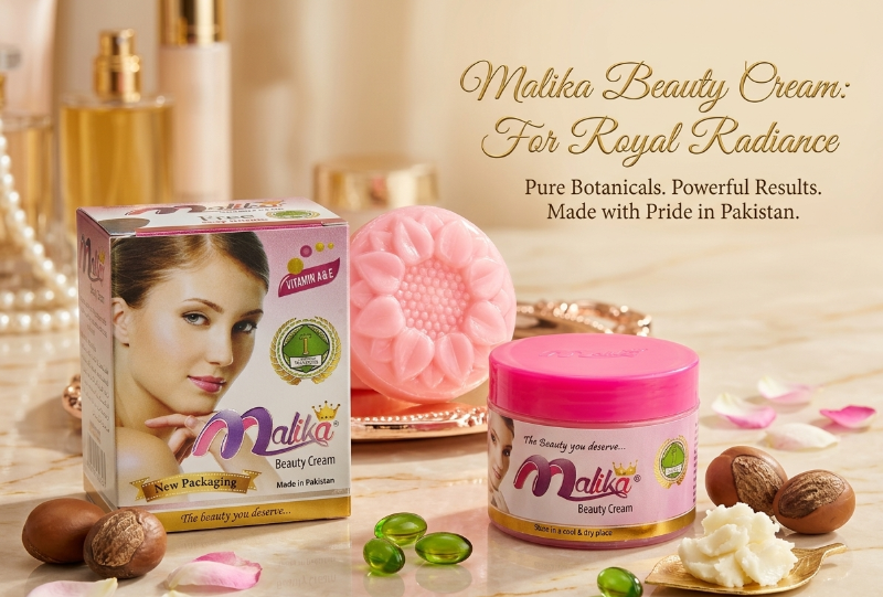 Malika Beauty Cream & Soap Set (Big Unit Box): Brightens Skin, Reduces Dark Spots – with Vitamins A & E