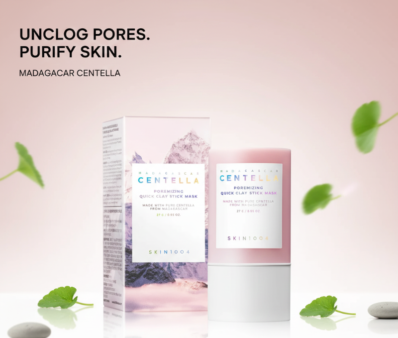 SKIN1004 Madagascar Centella Poremizing Quick Clay Stick Mask | Stick Clay Mask with 5 Clays & Centella | Deep Cleansing & Soothing – Mess-Free