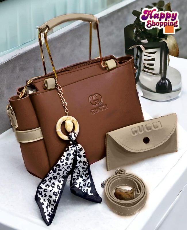 *Free Delivery*: Women's Rexine Hand Bag Set - 2 Pcs - Stylish & Functional