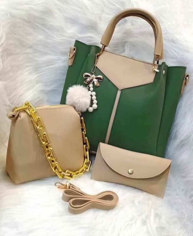 Women's PU Leather Plain Top Handle Shoulder Bag