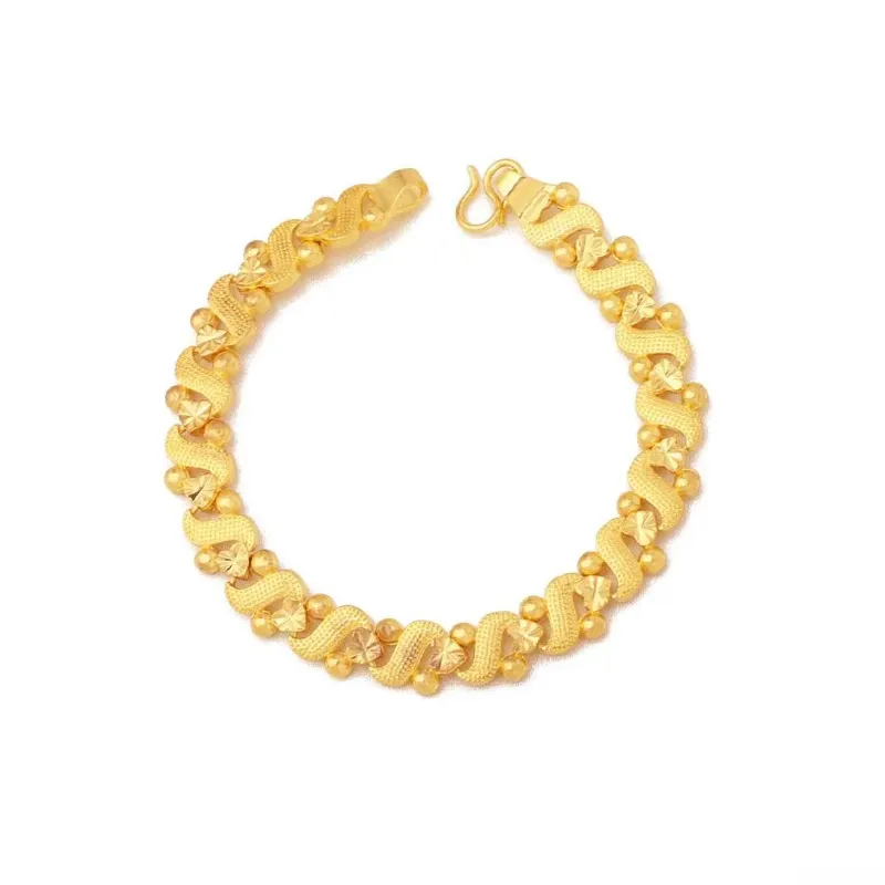 1 Pc Modern Design 24 Carat Gold Plated Chain Bracelet
