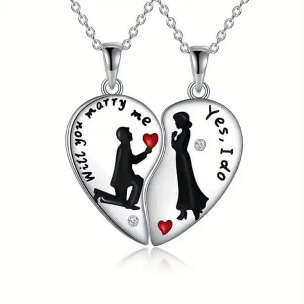 2 Layered Silver Plated Artificial Stones love Locket