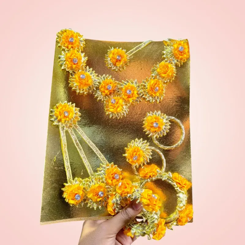 Funky Mehndi Maiyon Bridal Jewellery Set  Yellow