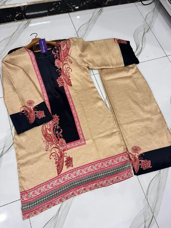 Stylish Printed Co-Ord Set for Women - 2 Pcs in Luxurious Silk