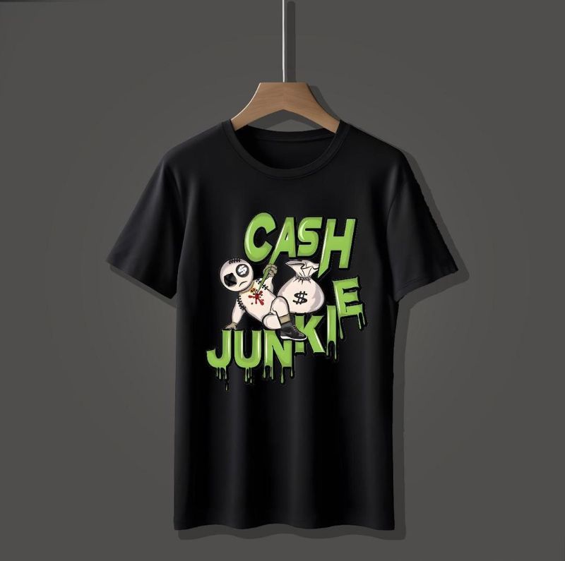 Men's Graphic Sublimation Round Neck Jersey T-Shirt - 1 Pc in Black.