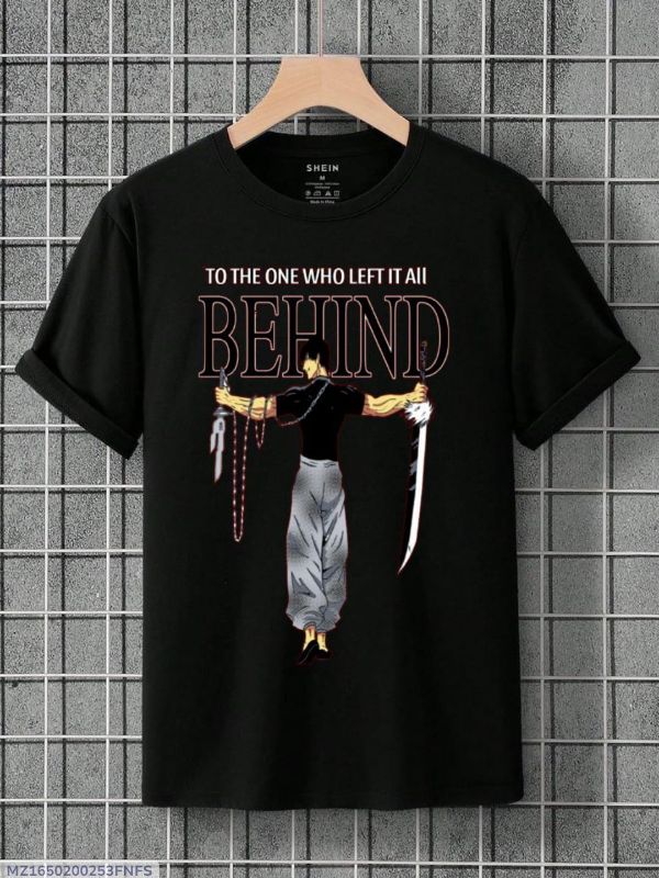 1 Pc Men's Cotton Printed T-Shirt behind