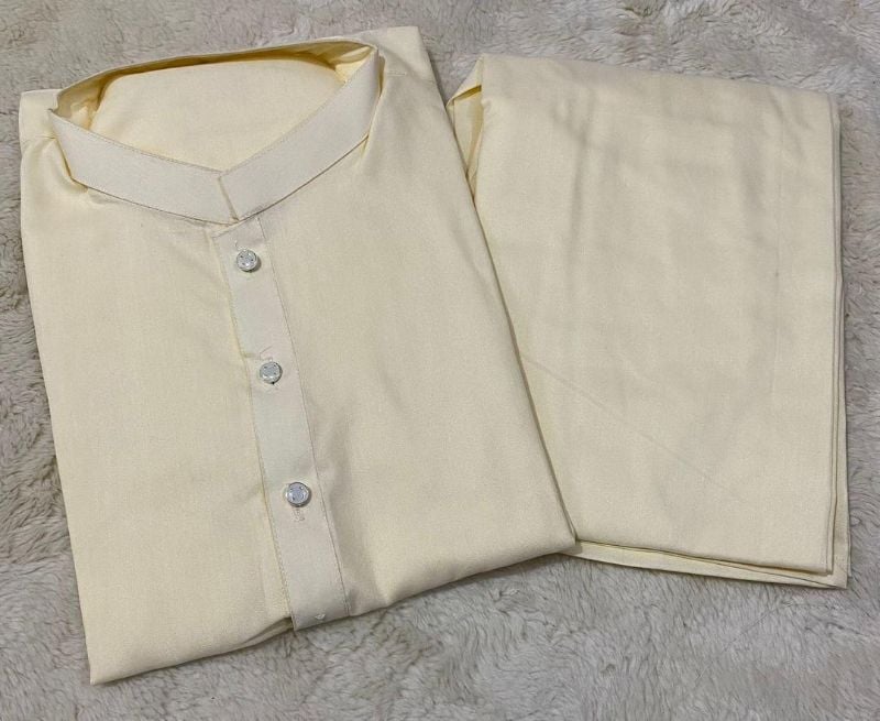 Men's Wash And Wear Plain Suit - 1 Pc Masterpiece white