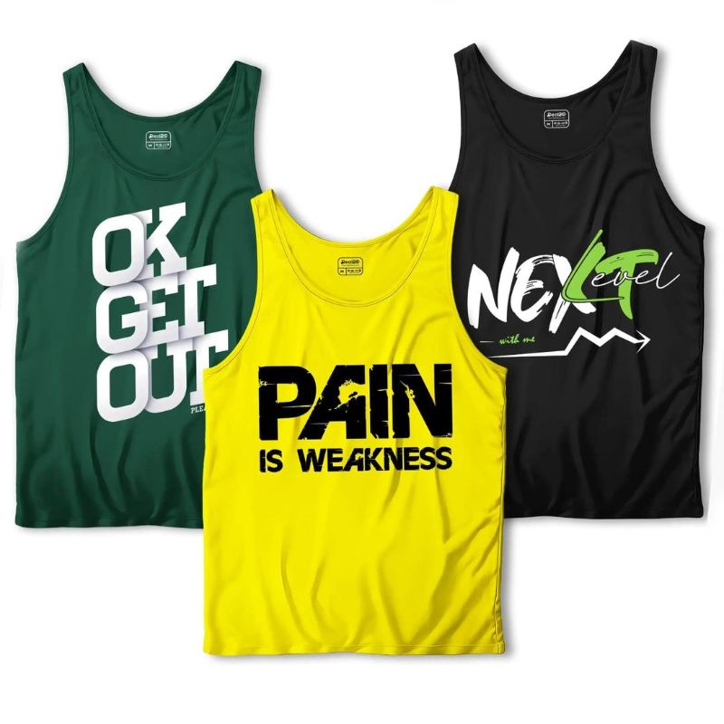 Men's Printed Sando Tanks For Men's, Pack of 3 (Pain)