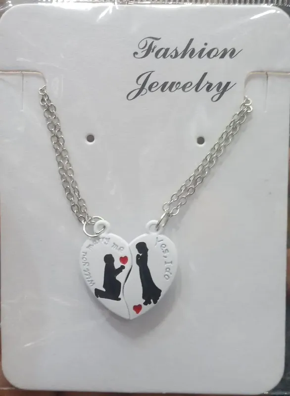 2 Layered Silver Plated Artificial Stones love Locket