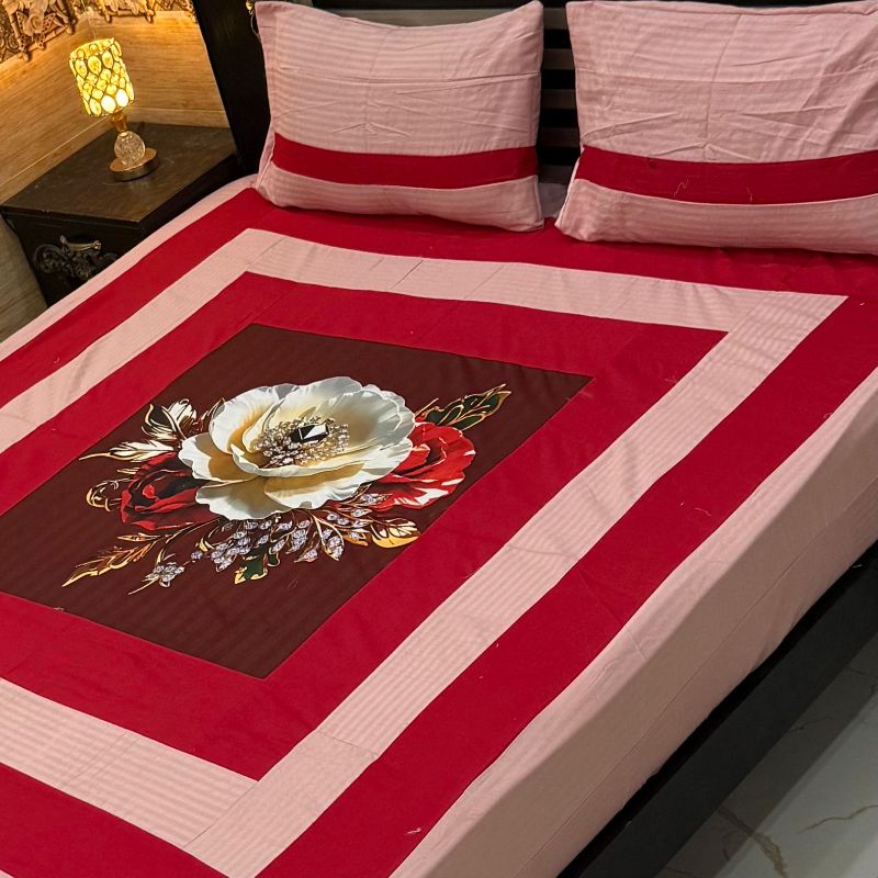 Digital Gold Panel Bedsheet