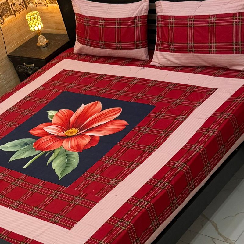 Digital Gold Panel Bedsheet
