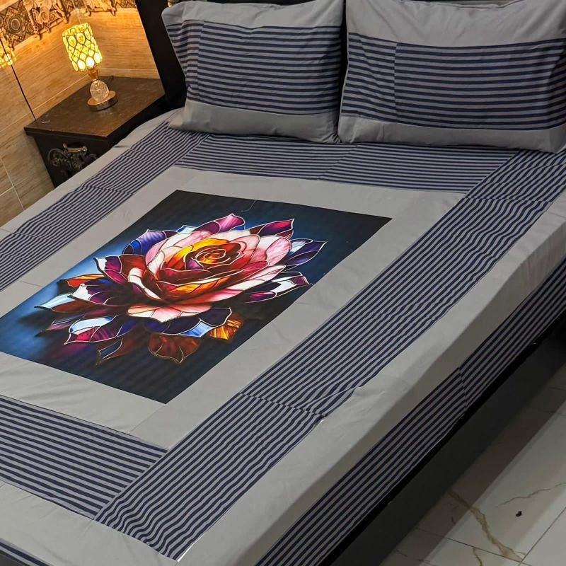 Digital Gold Panel Bedsheet
