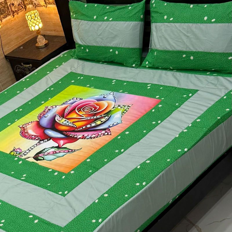 Digital Gold Panel Bedsheet