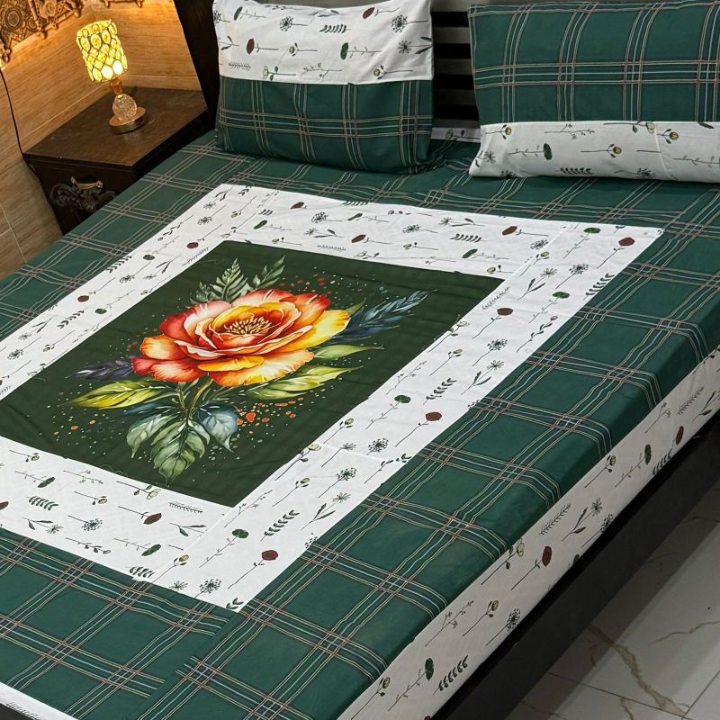 Digital Gold Panel Bedsheet