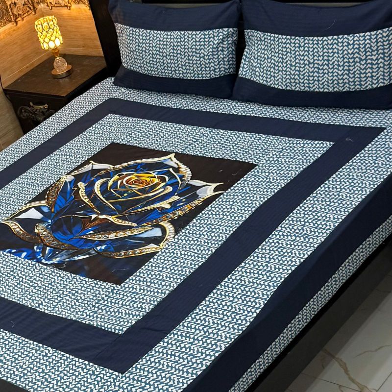 Digital Gold Panel Bedsheet