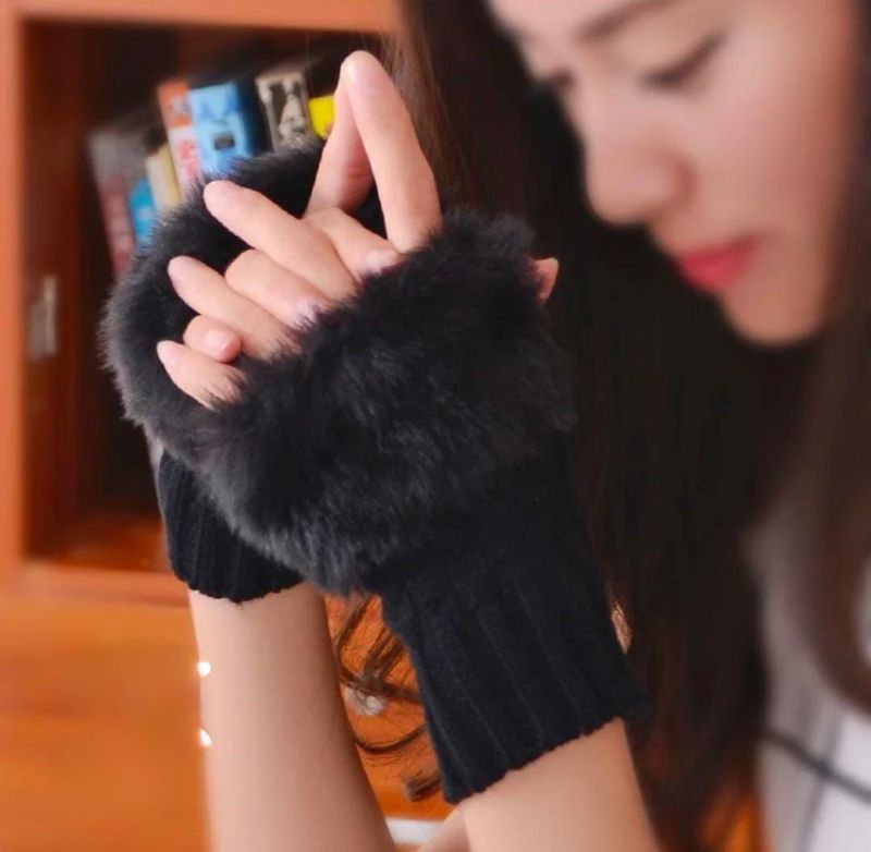 Winter Faux Rabbit Fur Gloves