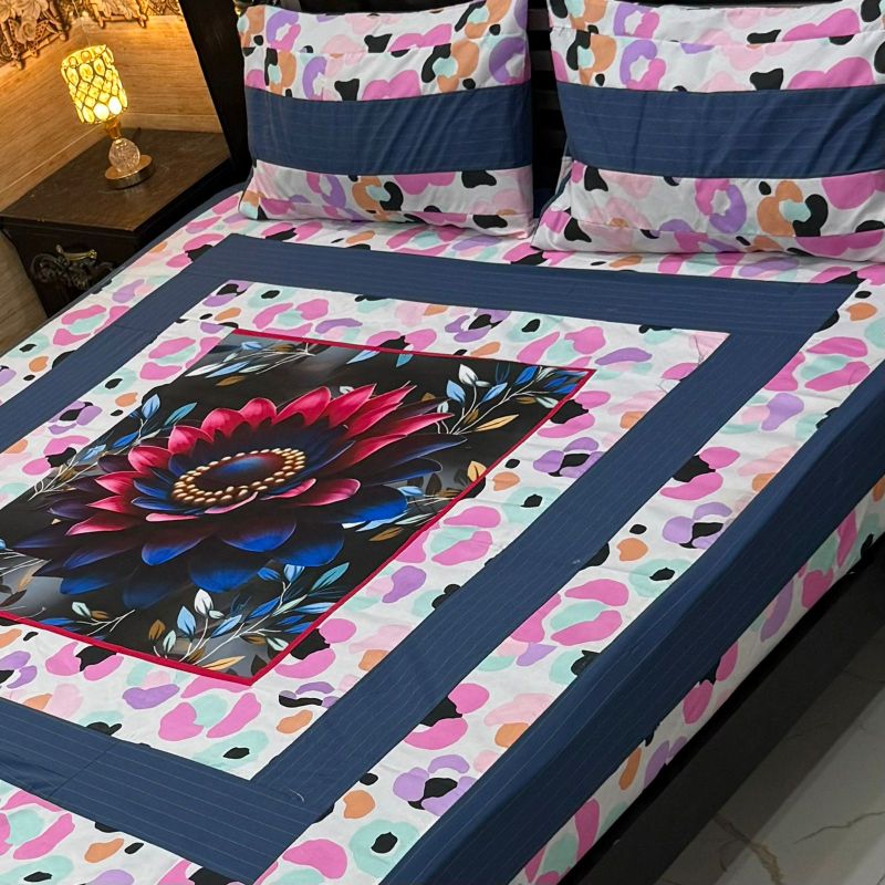 Digital Gold Panel Bedsheet