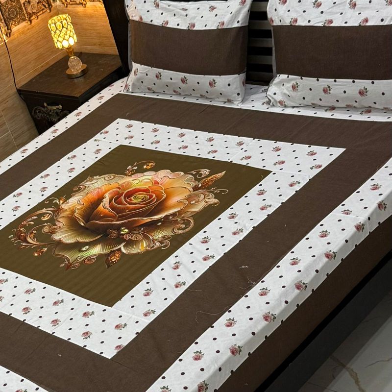Digital Gold Panel Bedsheet