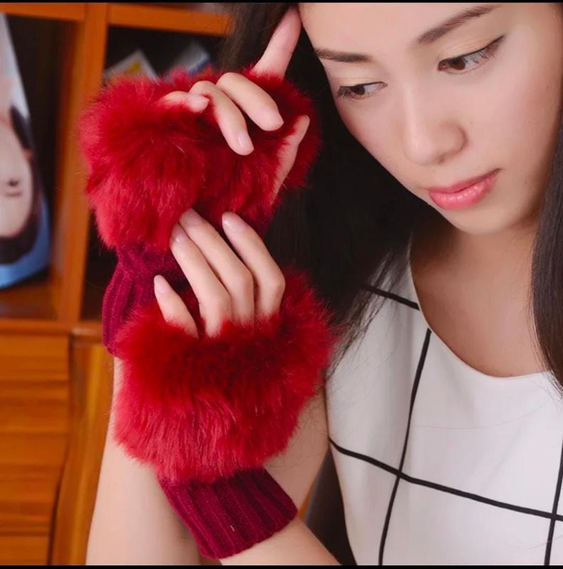 Winter Faux Rabbit Fur Gloves