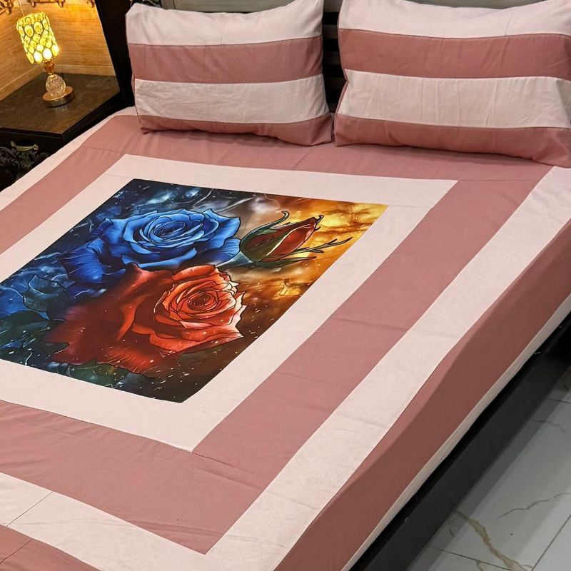 Digital Gold Panel Bedsheet