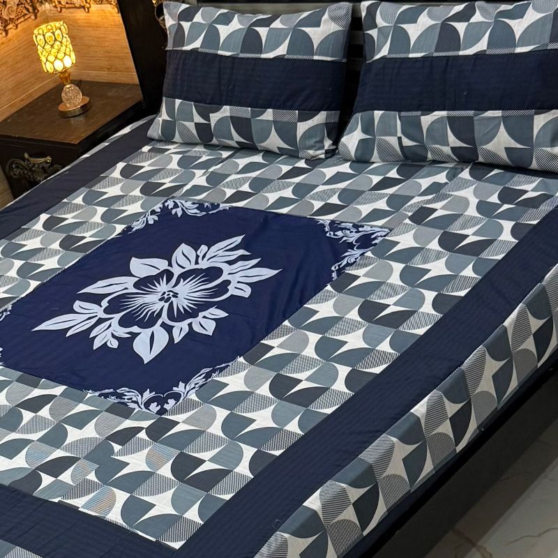 Digital Gold Panel Bedsheet