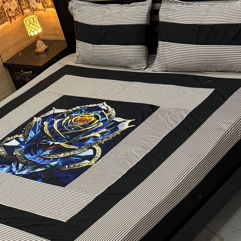 Digital Gold Panel Bedsheet