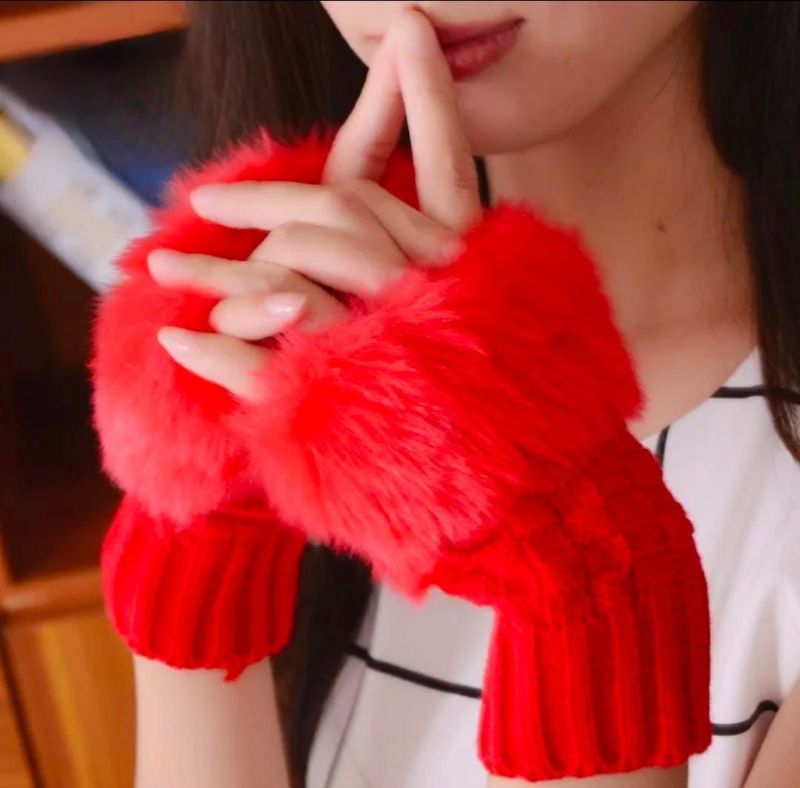 Winter Faux Rabbit Fur Gloves