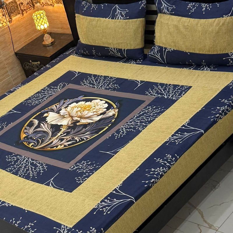Digital Gold Panel Bedsheet