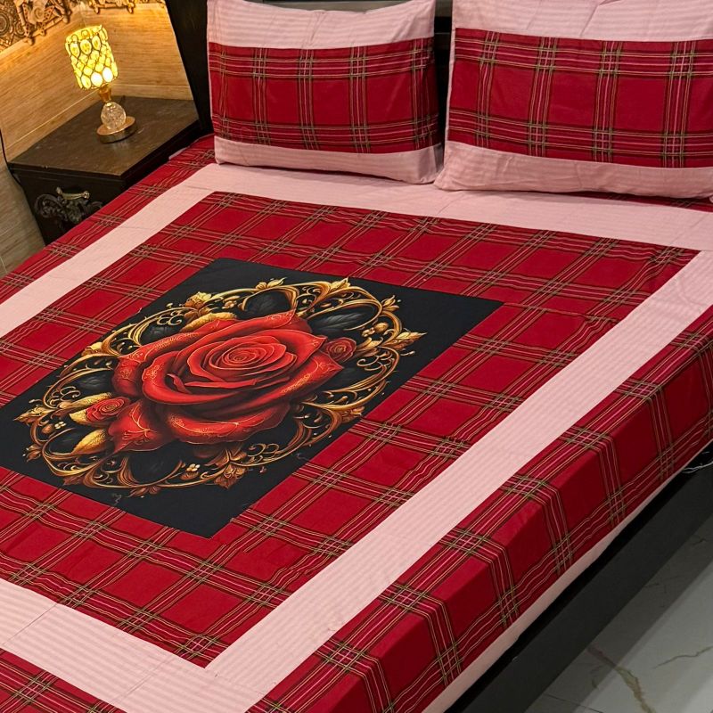 Digital Gold Panel Bedsheet