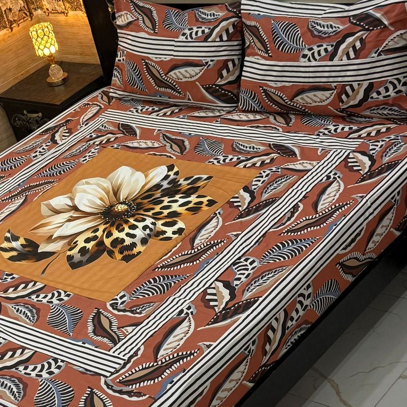 Digital Gold Panel Bedsheet