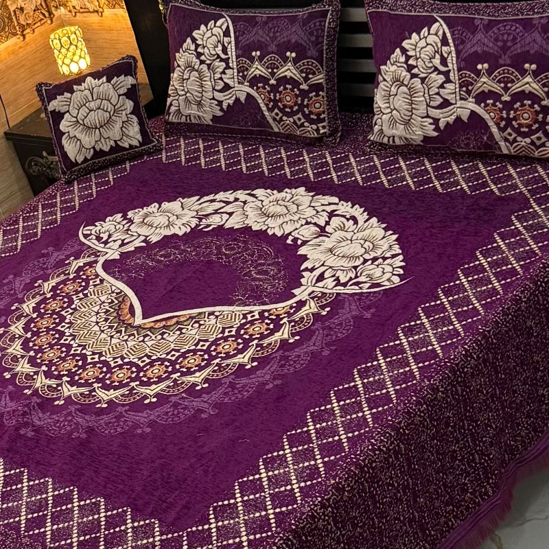 4Pc Velvet Jaquard Bedsheet