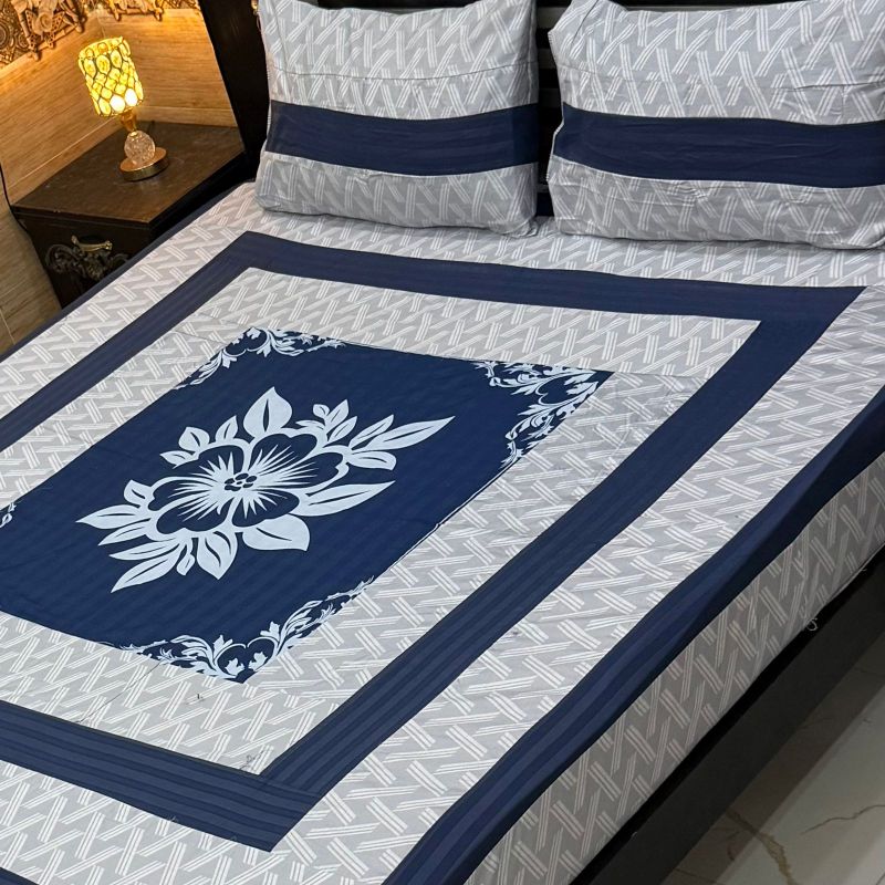 Digital Gold Panel Bedsheet