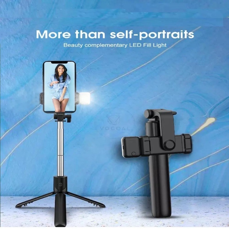 4 in 1 Self Stick Tripod With Light And Bluetooth