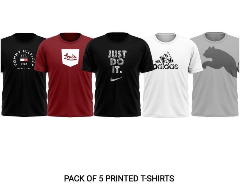 Pack Of 5, Printed T-Shirts