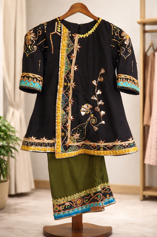 Fancy frock with plazo