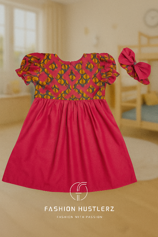 shoking pink Frock