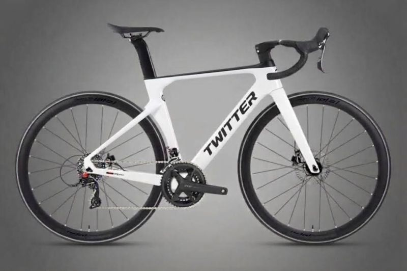 BICICLETA TWITTER ROAD BIKE MODEL R5PRO-DISC RETROSPEC WHITE/BLACK
