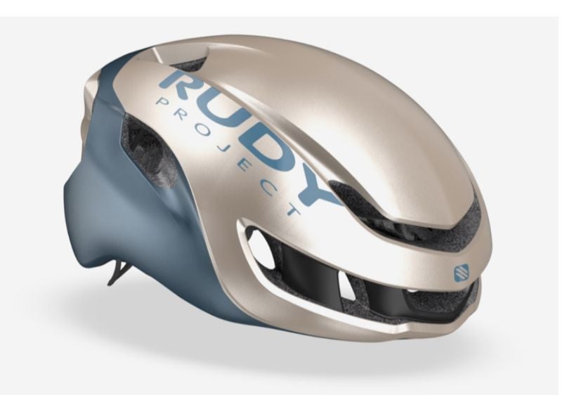 Casco Nytron Champagne blue avio metal MATTE Rudy Project