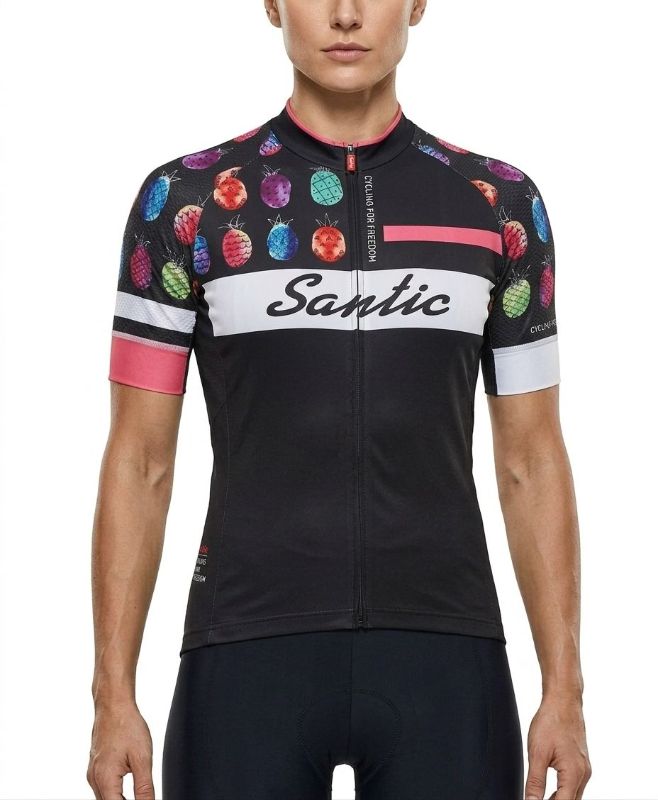MAILLOT MANGA CORTA SANTIC ULTRO NEGRO PIÑA