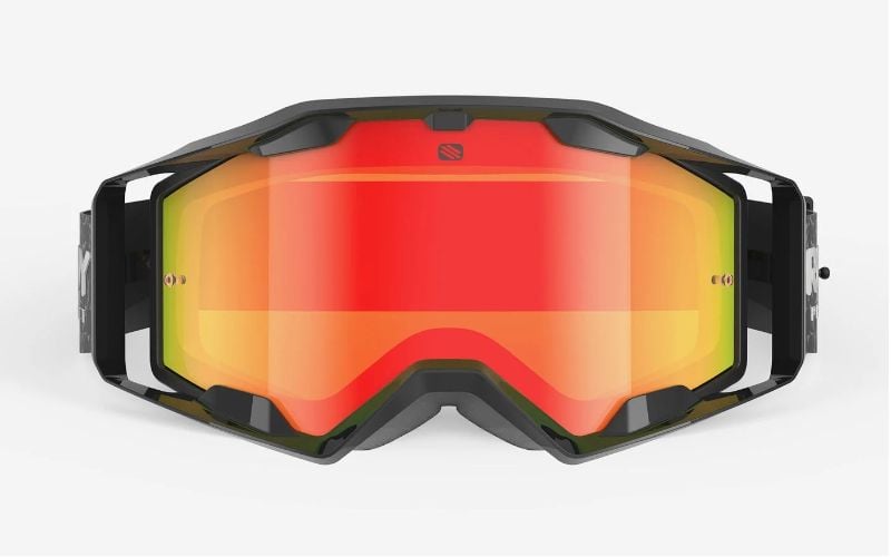 LENTES GOGGLE OVERRIDE Black Gloss Multilaser Orange RUDY PROJECT