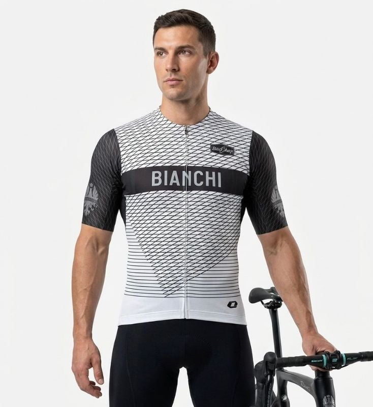 MAILLOT BICISHOP ULLOA MANGA CORTA BLANCO CON NEGRO