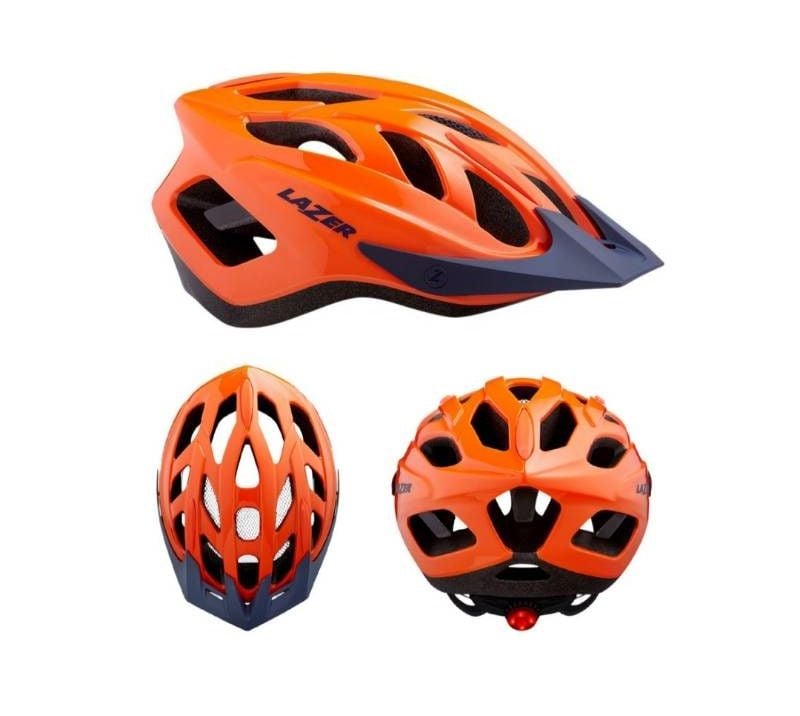 CASCO LAZER J1 NET + LED FLASH ORANGE BLUE TALLA UNICA