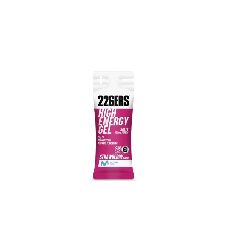 226ERS HIGH ENERGY GEL SALTY 150MG SODIUM 30G CH CYCLODEXTRIN NATURAL FLAVOURING STRAWBERRY